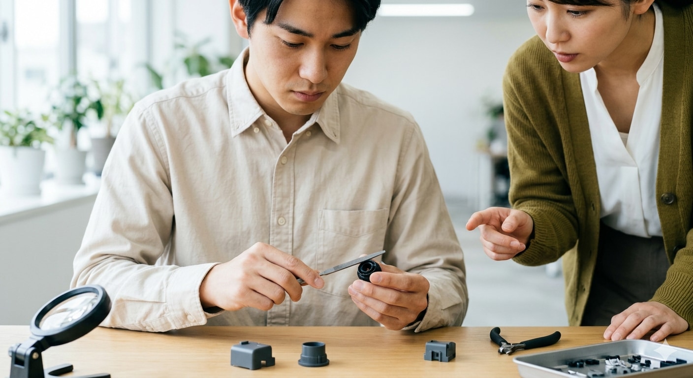 作業に取り組む利用者とスタッフの様子